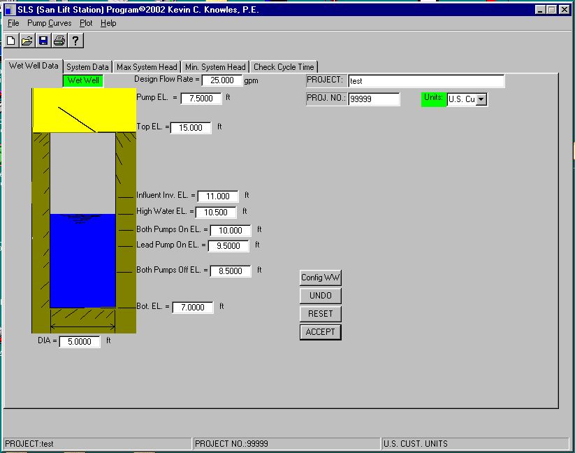 Screenshot of SLS (Sanitary Lift Station)